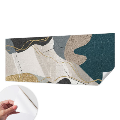 Nursery wall mural with abstract forms