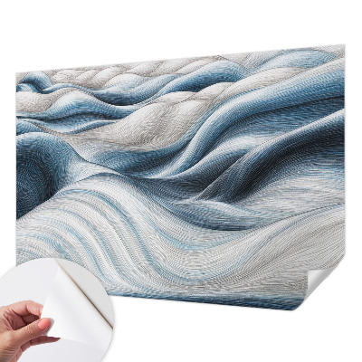 Removable wall mural wallpaper with a soft waves design