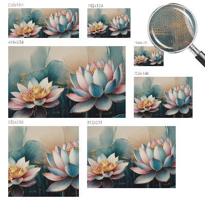 Peel and stick wall mural for living room Lotuses of Harmony