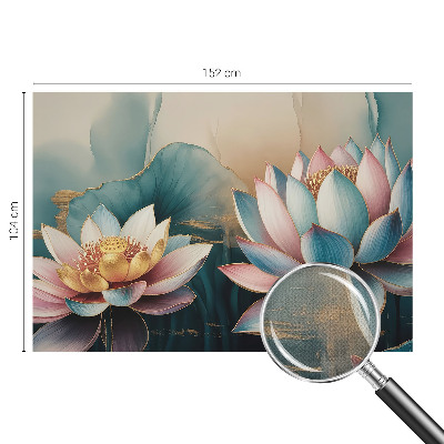 Peel and stick wall mural for living room featuring the Lotuses of Harmony design