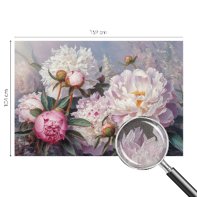 Peel and stick wall mural featuring a peony bouquet design for bedroom walls