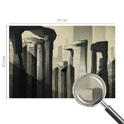 Peel and stick wall mural for kids' room featuring a raw architectural design
