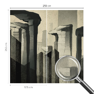 Peel and stick wall mural for kids' room featuring a raw architectural design