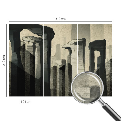 Peel and stick wall mural for kids' room featuring a raw architectural design