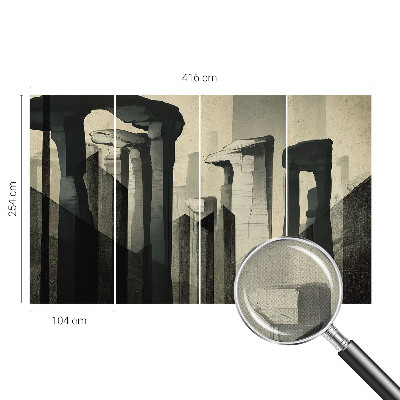 Peel and stick wall mural for kids' room featuring a raw architectural design