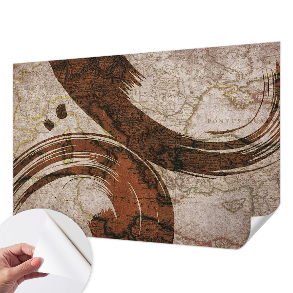 3D wall mural Artistic map