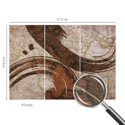 3D wall mural Artistic map