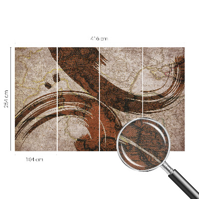 3D wall mural with an artistic map design