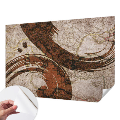 3D wall mural with an artistic map design