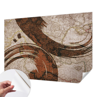 3D wall mural with an artistic map design