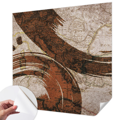3D wall mural Artistic map