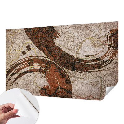 3D wall mural Artistic map