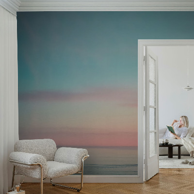 Baby room wall mural with a calm sea motif