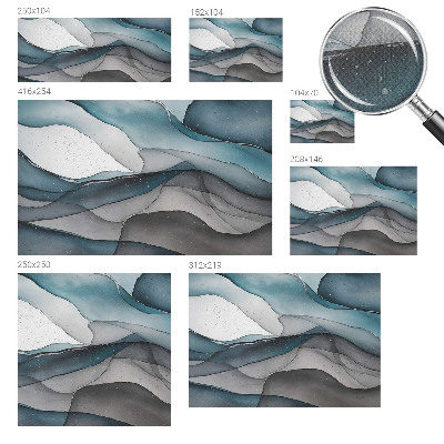 3D photo wallpaper mural with a colorful waves design
