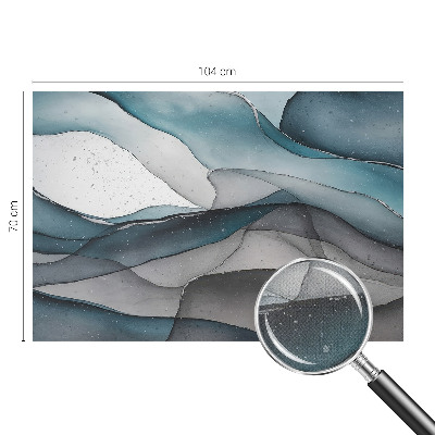3D photo wallpaper mural with a colorful waves design