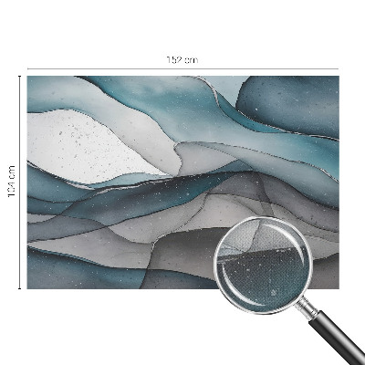 3D photo wallpaper mural with a colorful waves design