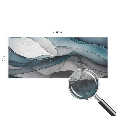 3D photo wallpaper mural with a colorful waves design
