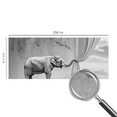 Peel and stick wall mural with a surrealist elephant motif
