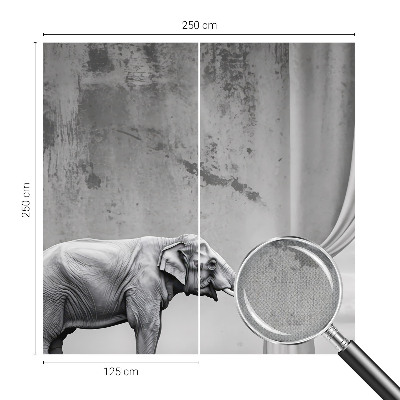 Peel and stick wall mural with a surrealist elephant motif