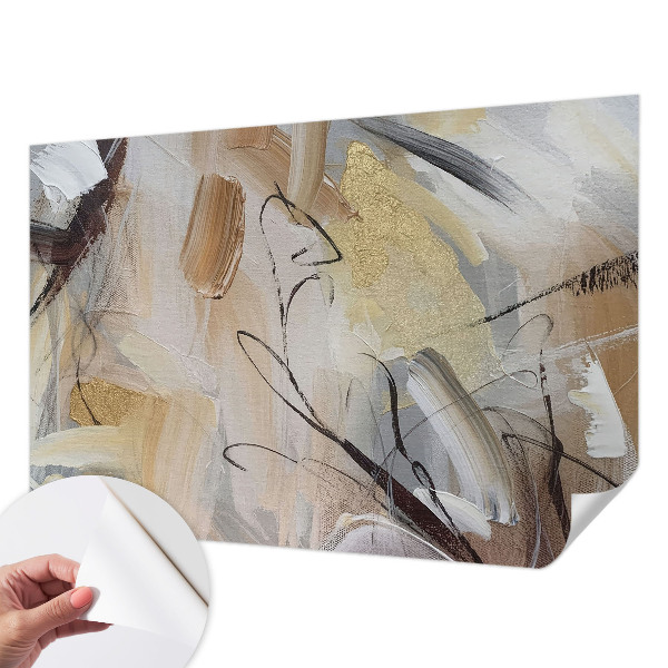 Self-adhesive wall mural with an abstract composition