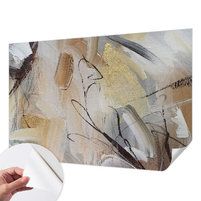 Self-adhesive wall mural with an abstract composition