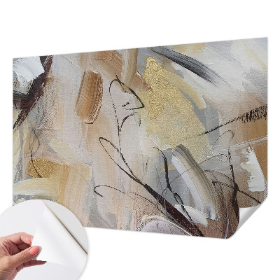 Self-adhesive wall mural with an abstract composition