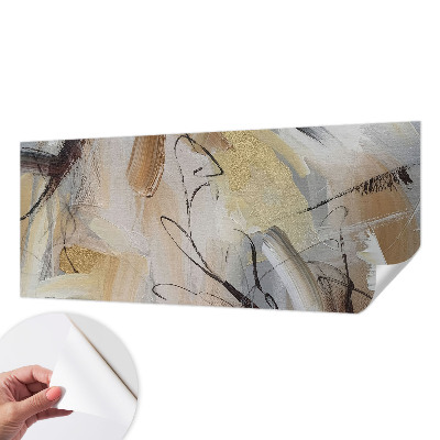 Self-adhesive wall mural with an abstract composition