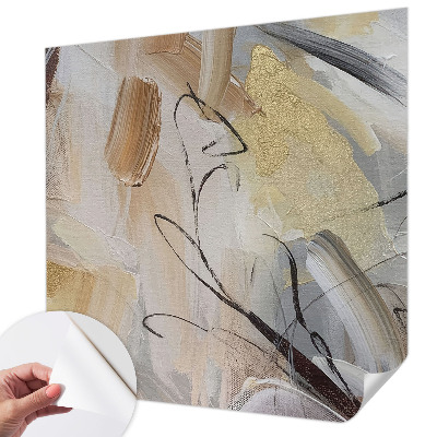 Self-adhesive wall mural with an abstract composition