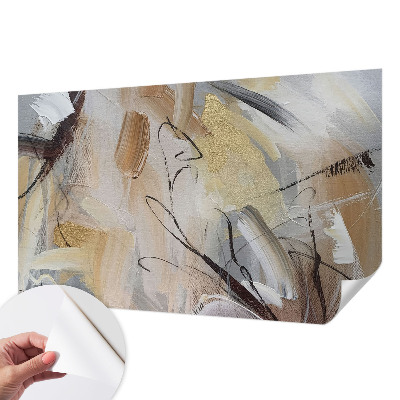 Self-adhesive wall mural with an abstract composition