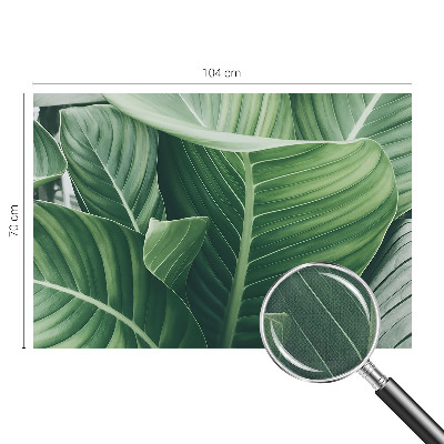 Peel and stick wallpaper mural with a green peace-inspired design