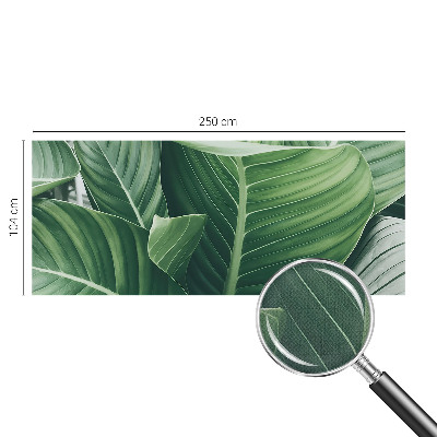 Peel and stick wallpaper mural with a green peace-inspired design