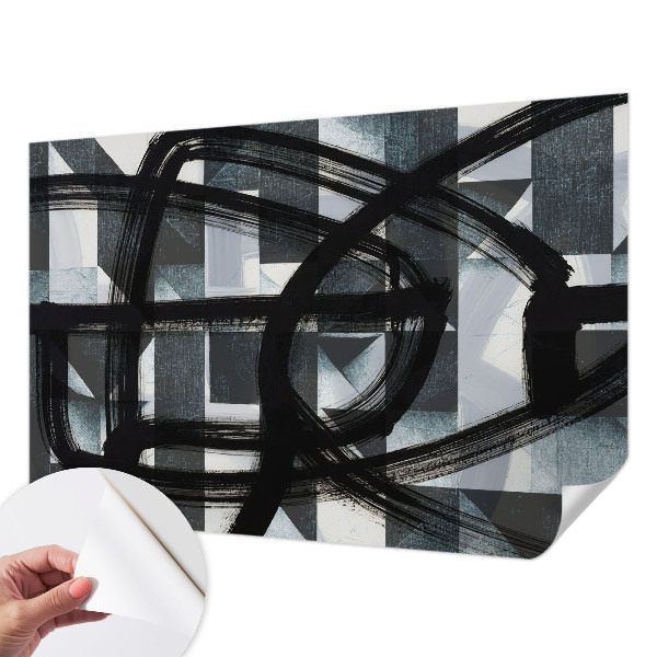 Self-adhesive photo wallpaper with an expressive geometric pattern