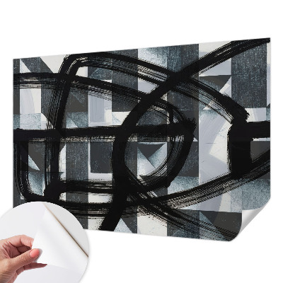 Self-adhesive photo wallpaper with an expressive geometric pattern