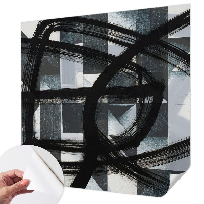 Self-adhesive photo wallpaper with an expressive geometric pattern