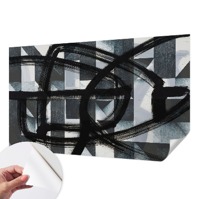 Self-adhesive photo wallpaper with an expressive geometric pattern