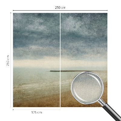 Stick-on wall mural with a nostalgic landscape motif