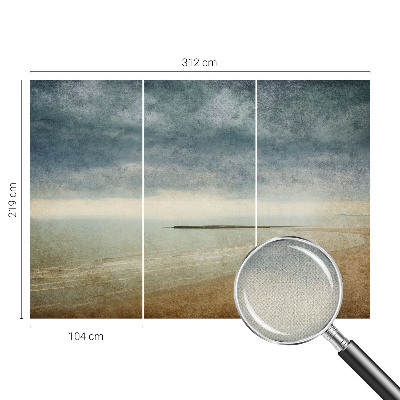 Stick-on wall mural with a nostalgic landscape motif