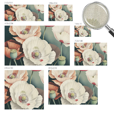 Removable wall mural with a floral design