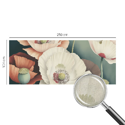 Removable wall mural with a floral design