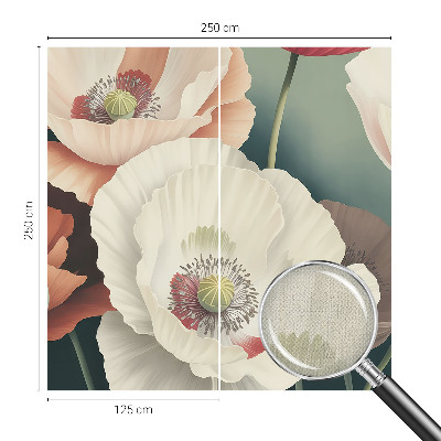 Removable wall mural with a floral design