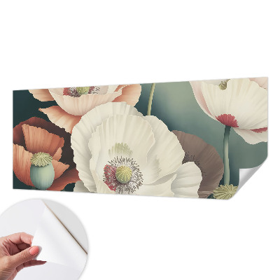 Removable wall mural with a floral design
