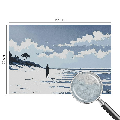 Removable wall mural wallpaper with a serene beach design