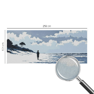 Removable wall mural wallpaper with a serene beach design
