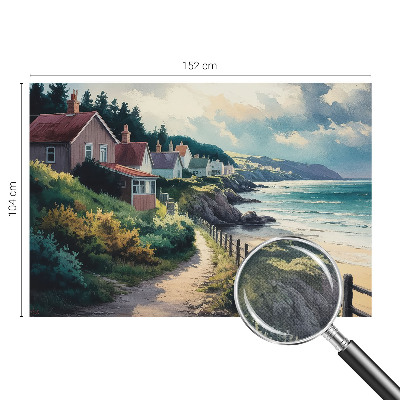 Peel and stick wall mural for bedroom featuring cliff houses