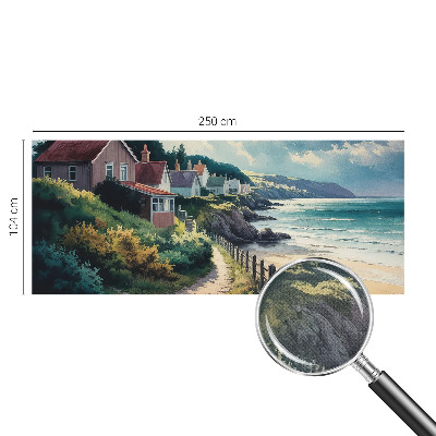 Peel and stick wall mural for bedroom featuring cliff houses