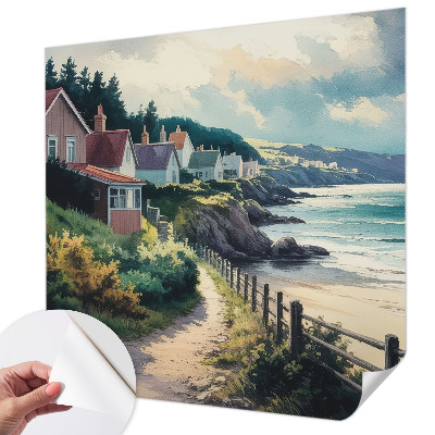 Peel and stick wall mural for bedroom Cliff houses