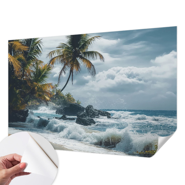 Peel and stick wall mural for kids' room Exotic beach