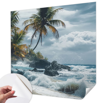Peel and stick wall mural for kids' room Exotic beach