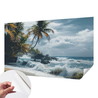 Peel and stick wall mural for kids' room Exotic beach