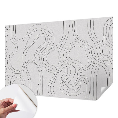 3D wall mural with organic flowing lines